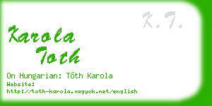 karola toth business card